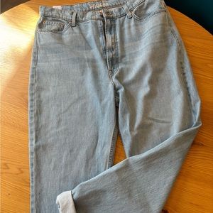 MOTHER SNACK women’s jeans, Size 34, light wash, high rise, straight leg, fall